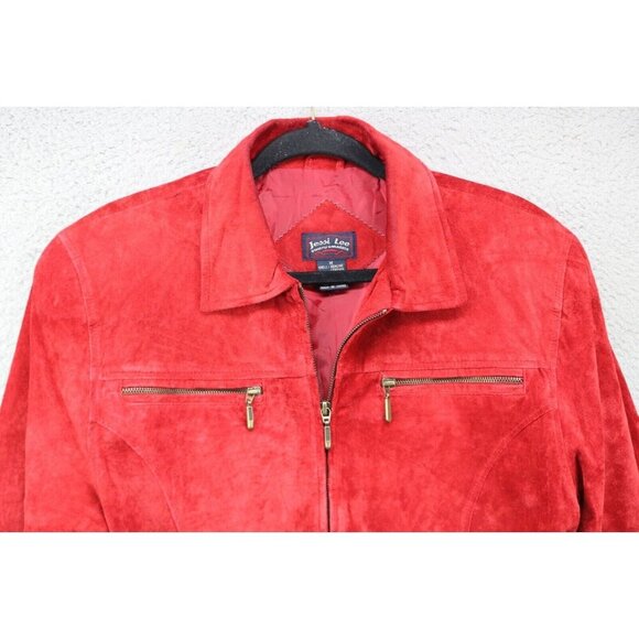 Jessi Lee 100% Leather Red Western Prairie Jacket-Size Medium-Pockets - Picture 2 of 9